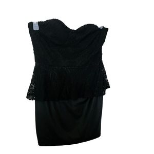 Charlotte Russe Black Strapless Dress L